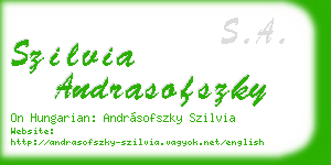 szilvia andrasofszky business card